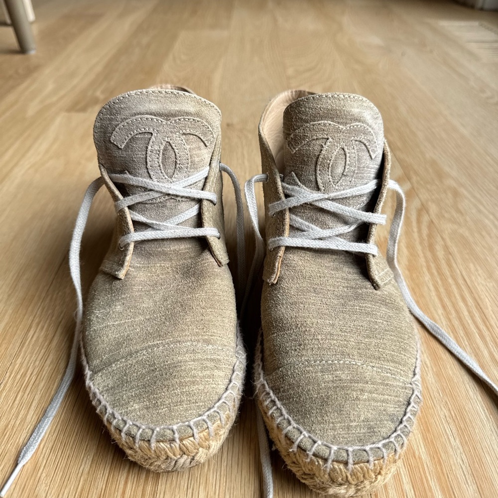 Chanel Suede Espadrille Sneakers